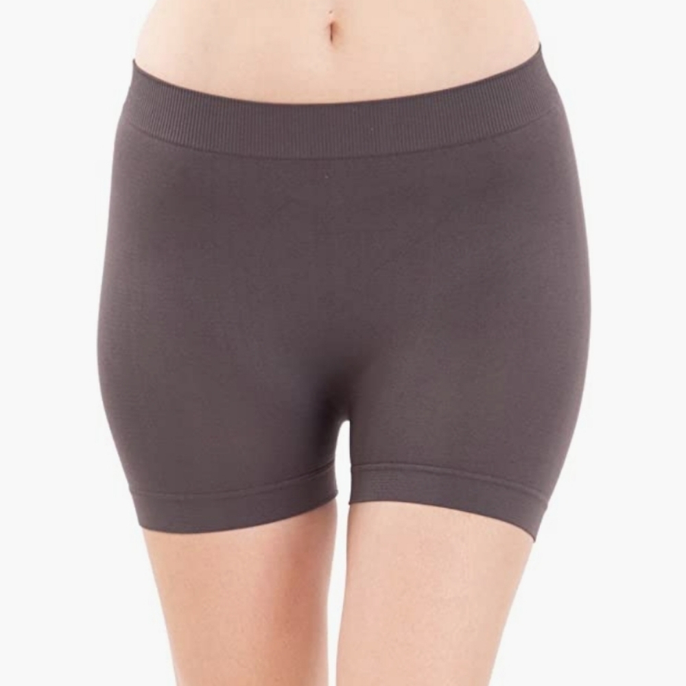 Mopas Basic Solid Biker Short Spandex 12 Inch In Charcoal